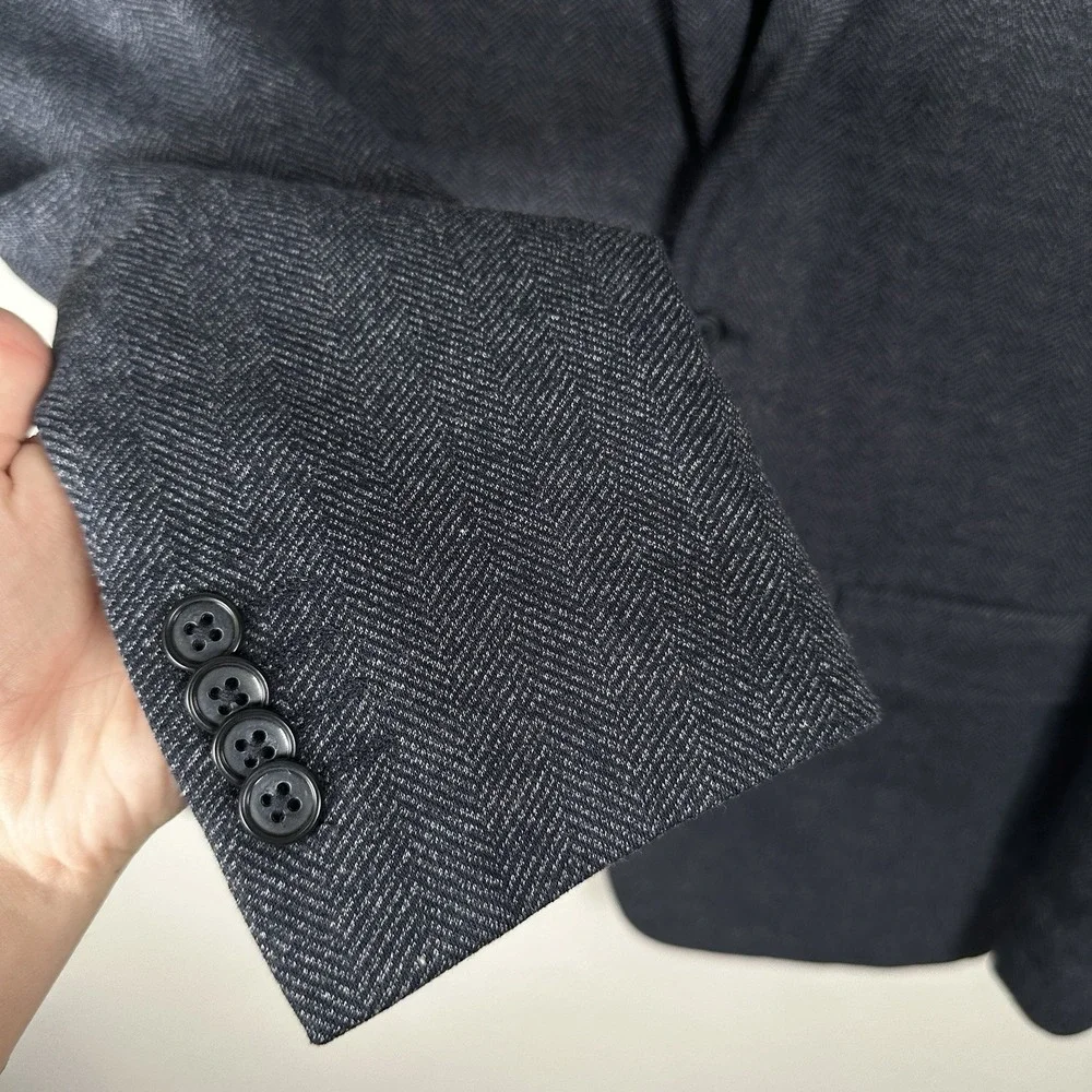 7 Diamonds Benjamin Comfort Stretch Blazer Sz Large Blue Herringbone Sport Coat